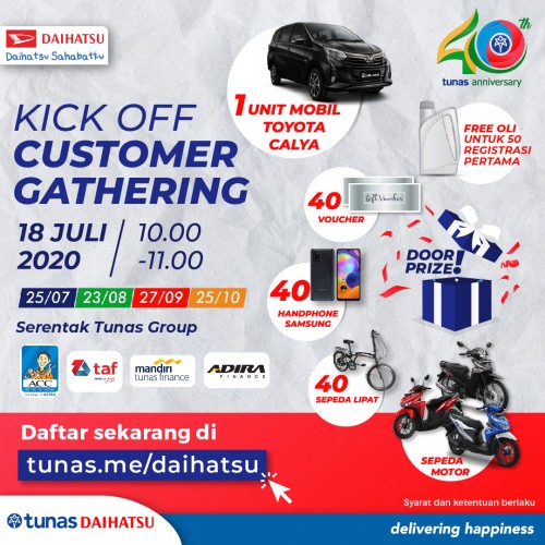 Daihatsu Bandung 40 Tahun Tunas Berbagi, New Era Digitalisasi 4.0, Gebyar Hadiah Selama 4 Bulan Tunas Anniversary ke 40
Tunas Daihatsu
Tunas Toyota
Tunas BMW
Tunas Rental
Tunas Honda Motor
